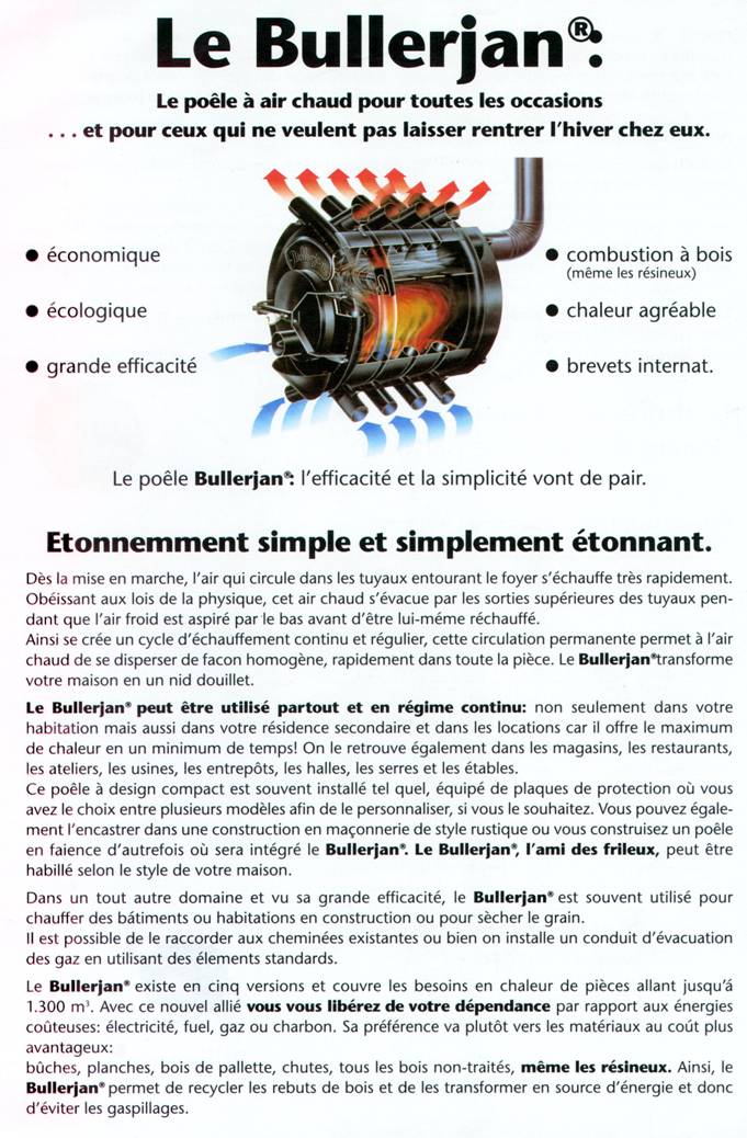 LE POELE A AIR CHAUD BULLERJAN