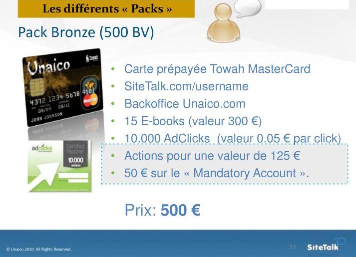 LE PACK A 500 EUROS