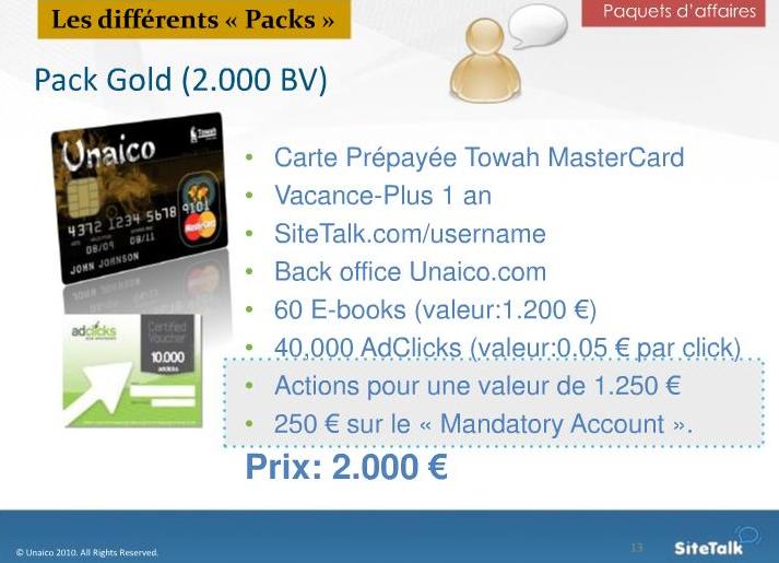LE PACK A 2000 EUROS